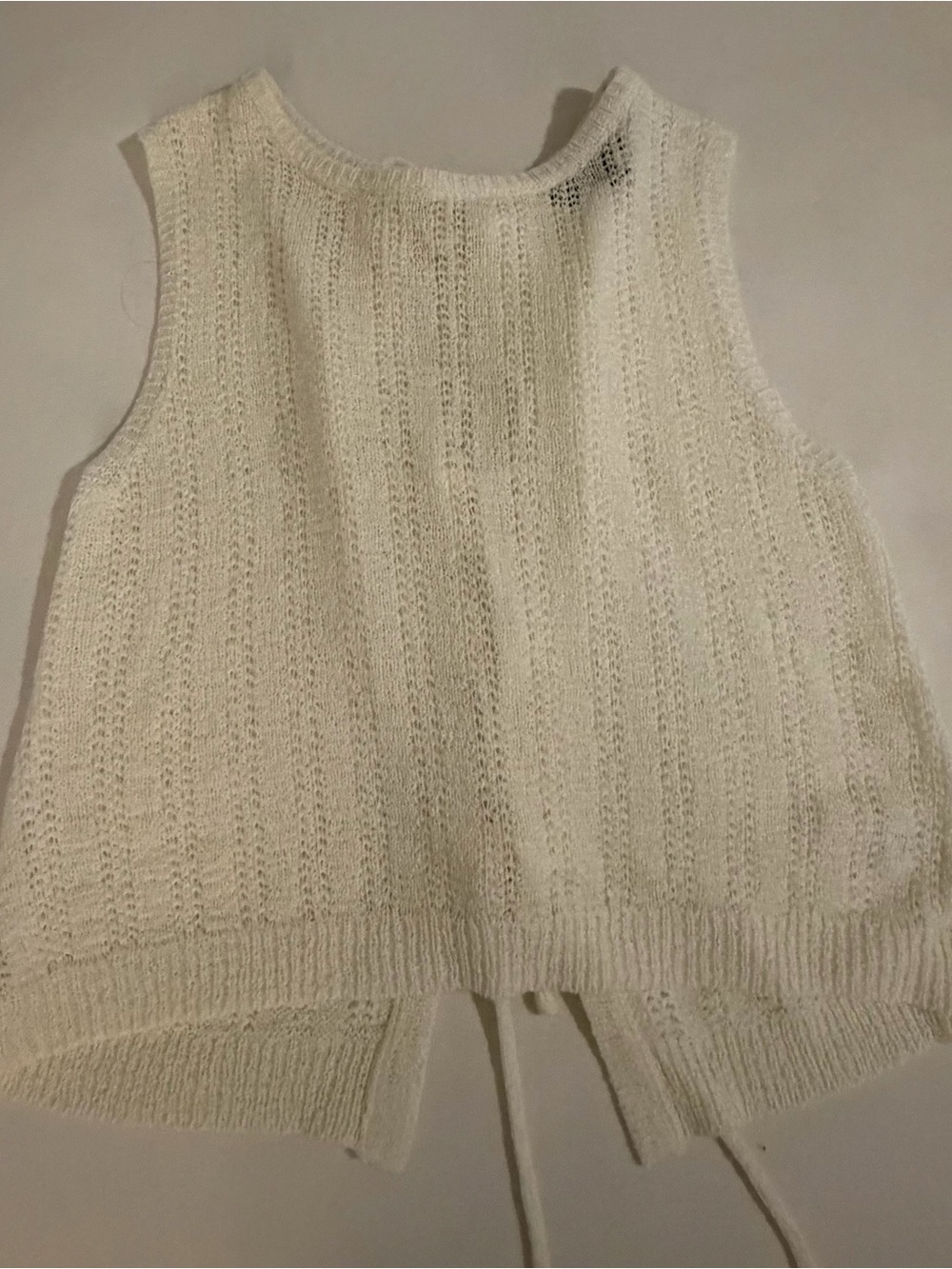 Lulu's Cream Open-Knit Sleeveless Tank never worn